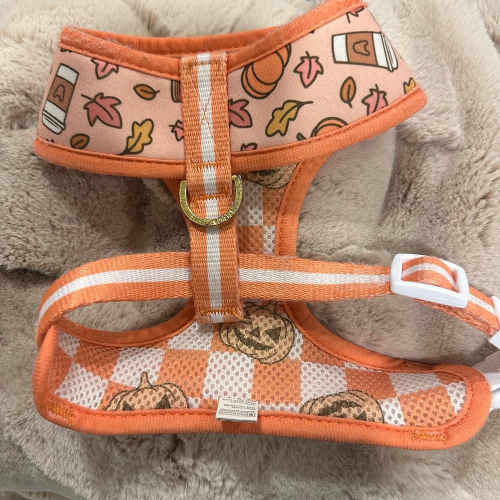Frenchie Autumn Dog Harness - Orange - Picture 2 of 4